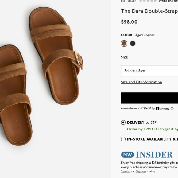 Dara Double-Strap Slide Sandals – Size 8 - Picture 3 of 7